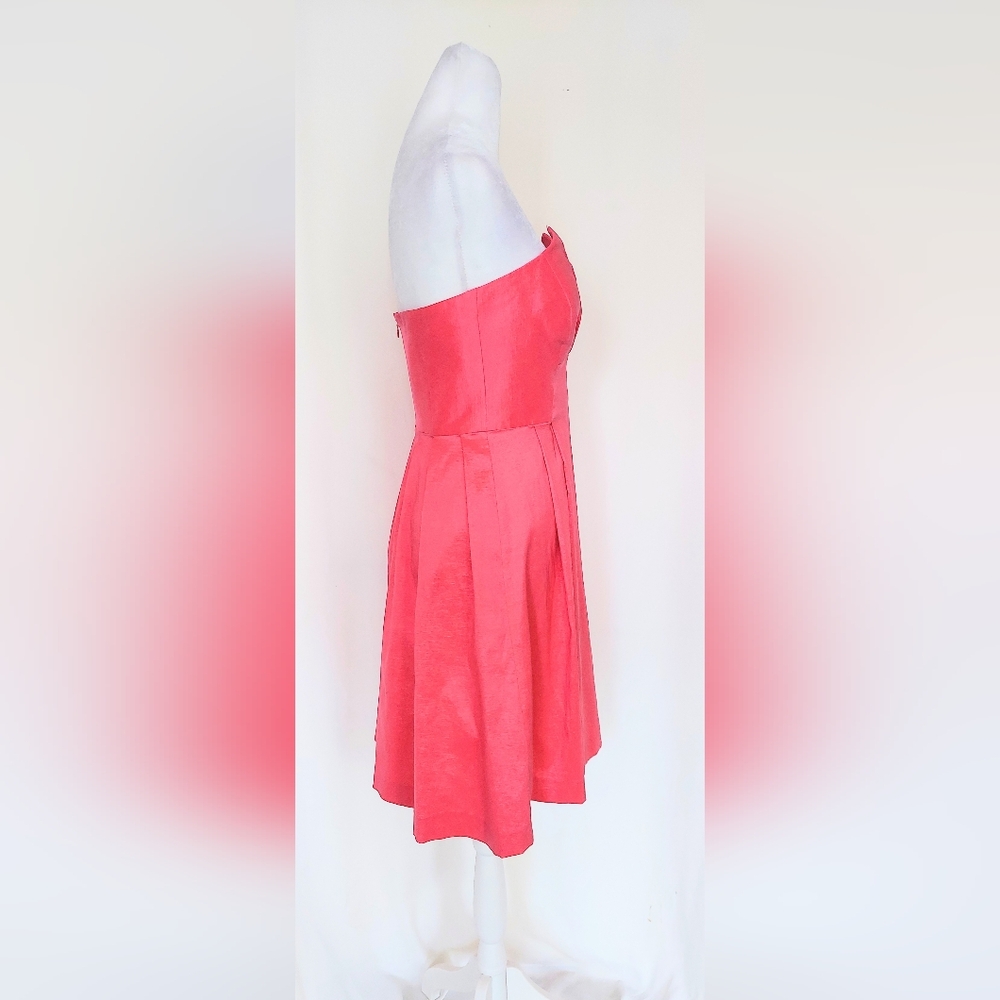 Calvin Klein Strapless Pleated Front Cocktail Formal Dress Pink Size 2 - Picture 4 of 8